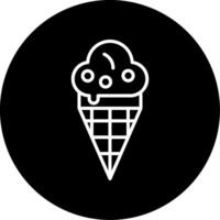 Ice Cream Cone Dessert Icon Circle Inverted vector