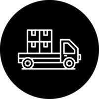 Smart Logistics Operations Icon Circle Inverted vector