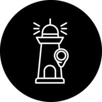 Lighthouse Navigation Point Circle Inverted vector