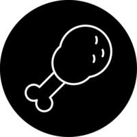 Fried Chicken Meal Icon Circle Inverted vector