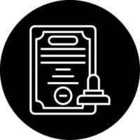 Official Seal of Verified Certificate Circle Inverted vector