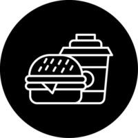 Fast Food Combo Icon Circle Inverted vector