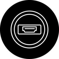HDMI Display Output Port Circle Inverted vector