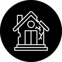 Residential Property Damage Coverage Symbol Circle Inverted vector