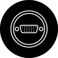 DisplayPort Monitor Interface Plug Circle Inverted vector