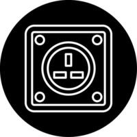 Type G UK Socket Connector Circle Inverted vector