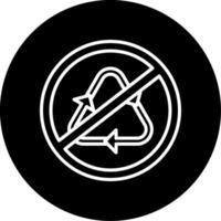 No Recyclable Material Warning Symbol Circle Inverted vector