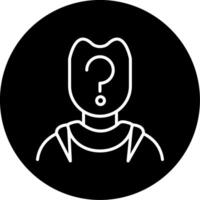 Shaded Man Profile Without Details Circle Inverted vector