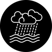 Overflowing River Flood Alert Circle Inverted vector