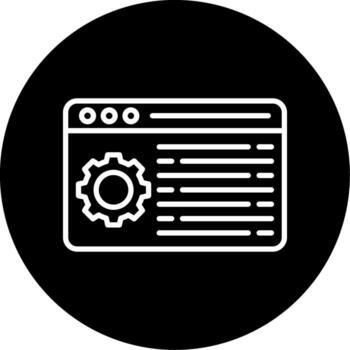 No código sitio web creación plataforma circulo invertido vector