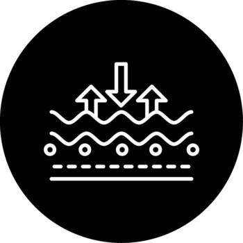 piel elasticidad indicador circulo invertido vector