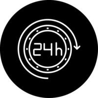 24 Hour Return Guarantee Icon Circle Inverted vector