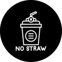 Stop Straw Pollution Call to Action Circle Inverted vector