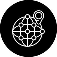 Worldwide Location Marker Circle Inverted vector