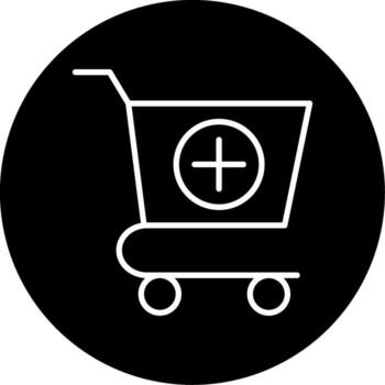 añadir a compras carro botón circulo invertido vector