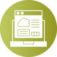 Cloud Coding Glyph Gradient Icon vector