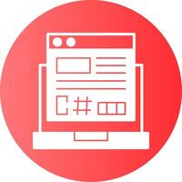 C Sharp Glyph Gradient Icon vector