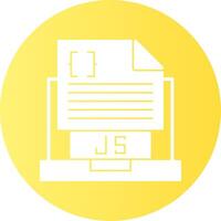 Javascript File Glyph Gradient Icon vector
