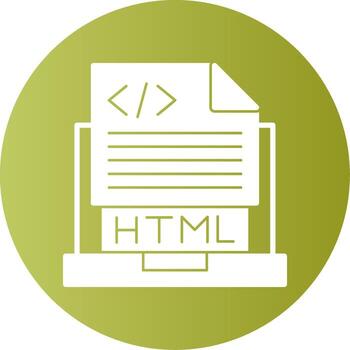 html archivo glifo degradado icono vector