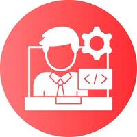 Programmer Glyph Gradient Icon vector