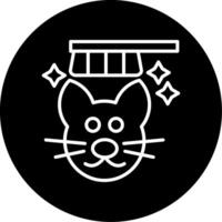 Cat Fur Grooming and Hygiene Service Circle Inverted vector