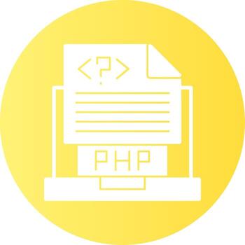 Php File Glyph Gradient Icon vector