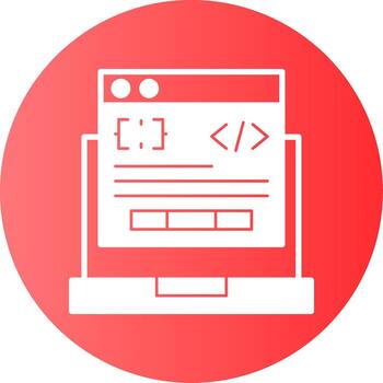 Code Processor Red Gradient Circle Icon vector