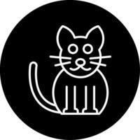 House Cat with Calm Expression Circle Inverted vector