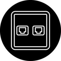 Digital Data Communication Socket Circle Inverted vector