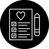 Wishlist Heart Icon Circle Inverted vector