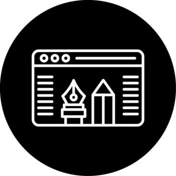 digital creativo herramientas para web circulo invertido vector