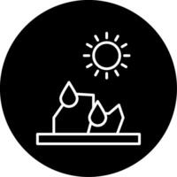 Ice Melting Due to Temperature Rise Circle Inverted vector