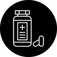 Pill Bottle with Labeled Dosage Circle Inverted vector