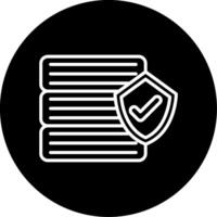Secured Data and Insurance Encryption Icon Circle Inverted vector