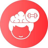Exercise Human Face Gradient Circle Icon vector
