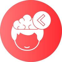 Chevron Backward Human Face Gradient Circle Icon vector