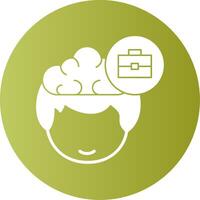 Briefcase Human Face Gradient Circle Icon vector