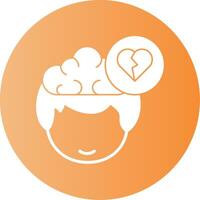 Heartbreak Human Face Gradient Circle Icon vector