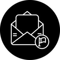 Email with Follow Up Flag Circle Inverted vector