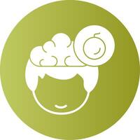 Bomb Human Face Gradient Circle Icon vector