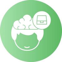 File Drawer Human Face Gradient Circle Icon vector