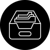 Archive Message Folder Circle Inverted vector
