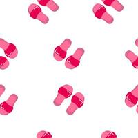 Seamless pattern with pink summer slippers vector