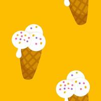 Seamless pattern of summer ice cream cartoon vector