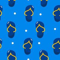 Seamless blue flip-flop pattern with dots vector