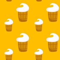 pattern of summer ice cream cartoon vector