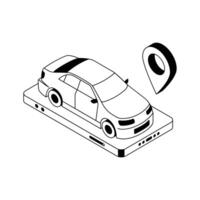 An isometric style icon of car location tracker device. vector