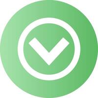 Chevron Down Face Gradient Circle Icon vector