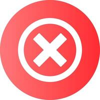 Crossmark Face Gradient Circle Icon vector