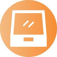 File Drawer Face Gradient Circle Icon vector